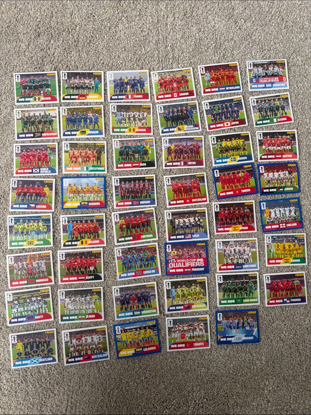 Panini FIFA World Cup Team Sticker Lot - only missing Czechia